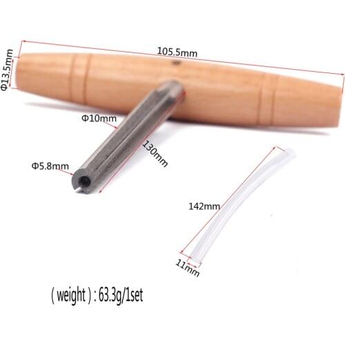 Guitar Bridge End Pin Hole Reamer w/ Wooden Handle for Mandolin Banjo Bass