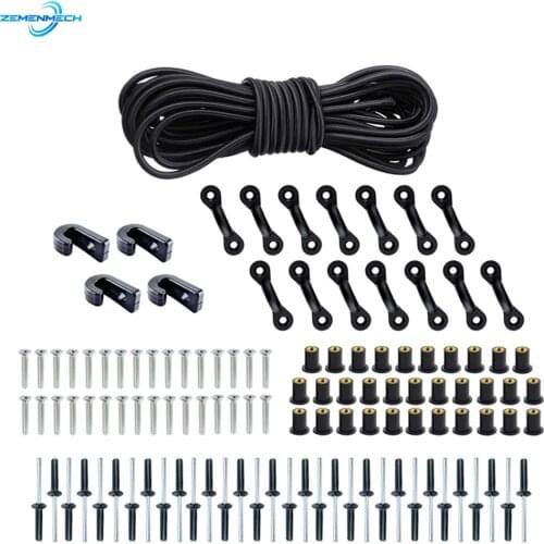 Kayak Expanded Deck Rigging Kit Elastic Rope Bungee Nylon C and J Buckle Tie Down DIY for Canoe Boat Marine Accessories Dinghy