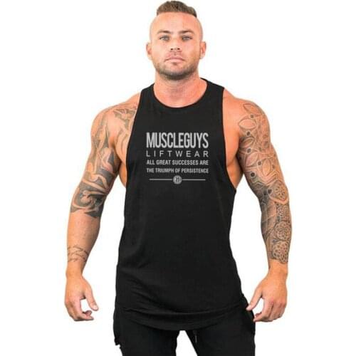Muscleguys Gyms Tank Top Men Blank Bodybuilding Clothing Stringer Singlets Fitness Mens Tanktop Muscle Sleeveless Vest