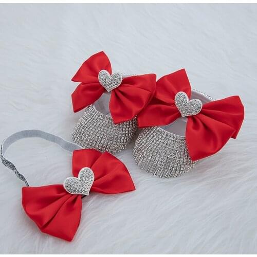 MIYOCAR bling sweet heart red bling baby girl first walker Newborn Infant shoes perfect new born gift SPC