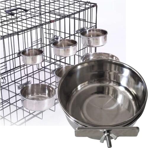 Pet Bowl Can Hang Stationary Dog Bowls Stainless Steel Dog Cat Hanging Bowls Durable Puppy Kitten Feeder Water Food Bowl #P3