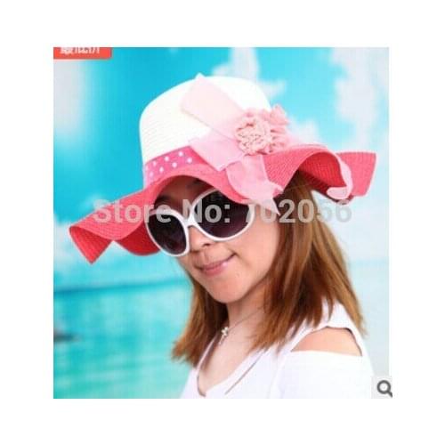 Fashion women straw sun hats beach hat Sunhat CHURCH HAT cap beret sun hats caps 12pcs/lot #2779