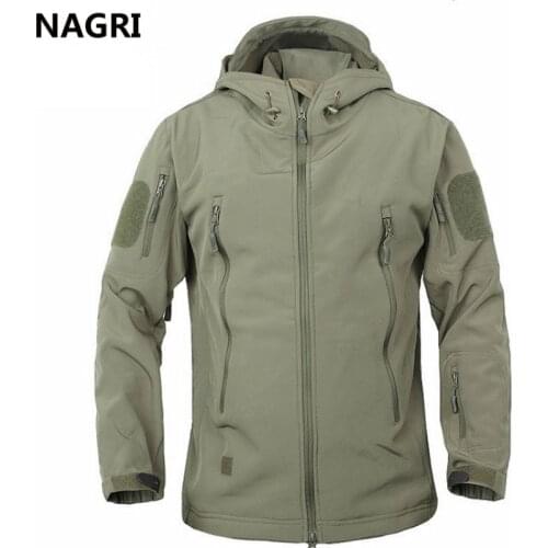 2019 TAD Winter Shark Skin Military Windproof Tactical Softshell Hooded Jacket Men Outwear Army Soft Shell Coat Windbreaker Rain