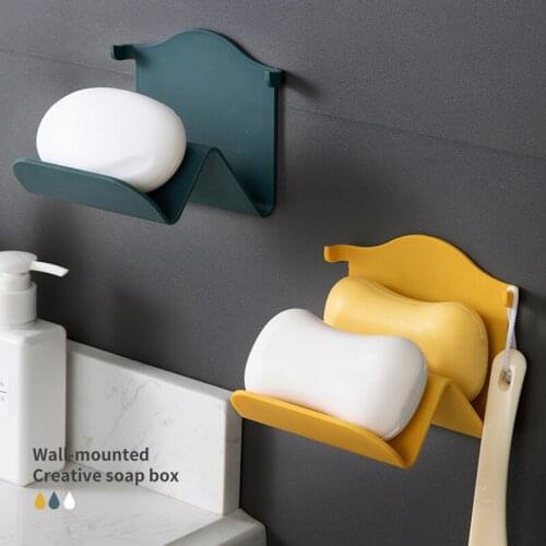 Bathroom Wall-mounted Soap Holder Shower Drain Storage Rack Kitchen Phone Stand Household Drainage Hanging Shelf