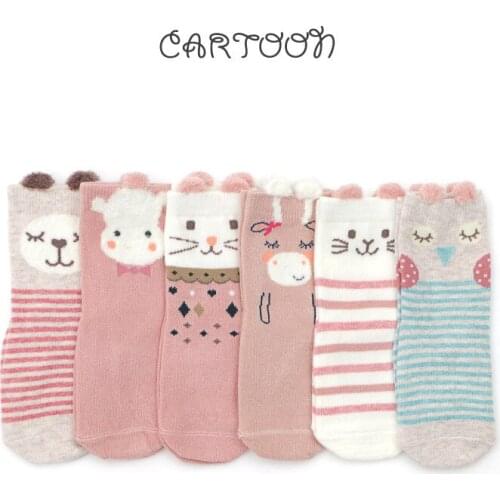 1-3 years old baby anti-skid socks cotton socks newborn cartoon cute autumn and winter childrens socks boys and girls variety