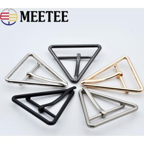 Meetee 5pcs ID30/40/50mm Metal Belt Buckle Tri-Glide Pin Adjust Buckles for Bags Straps clasp Webbing Decoration hoook Accessory