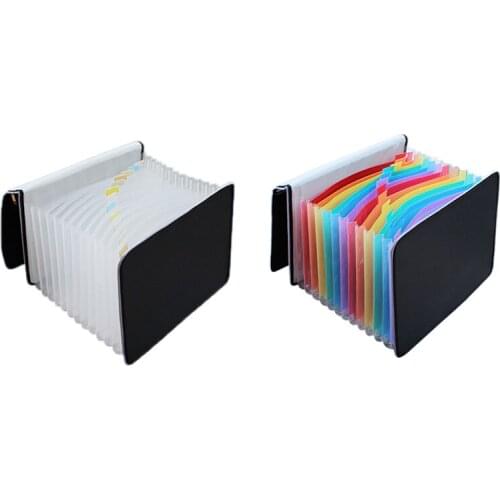 Expanding File Organizer 13 Pockets,Accordion Folders Letter Size , Assorted with Rainbow,for Home,Office and School