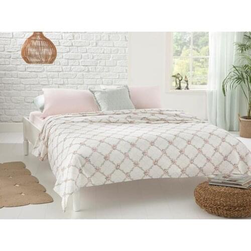 Rose Chain Printed Single Piqué 150x220Cm/220x240cm/200x220cm Pink Pastel Product Composition 100% Cotton