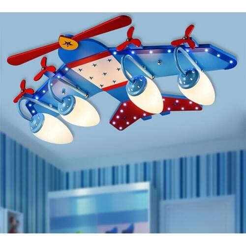 Modern LED Boy& Girl Cartoon Airplane Ceiling Lights Master Bedroom Creative Pastoral Childrens Room Lighting