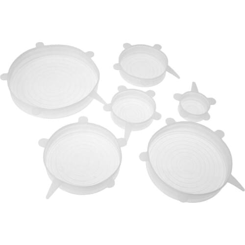 Heat Resistant Reusable Stretch Silicone Lids Food Wrap Bowl Pot Pan Cover