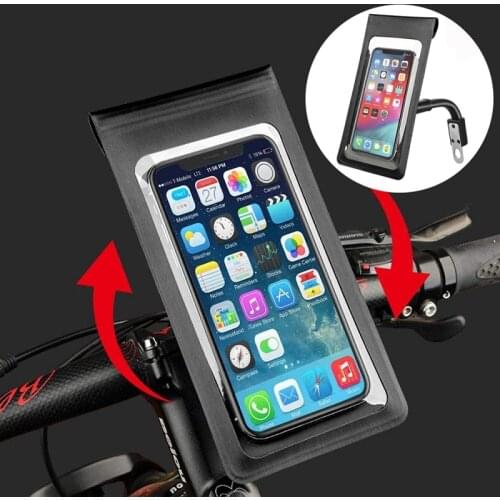 Bike Bicycle Phone Holder Stand Waterproof Cycling Bike Handlebar Phone Mount Motorcycle Rear View Mirror Smartphone Holder Bag