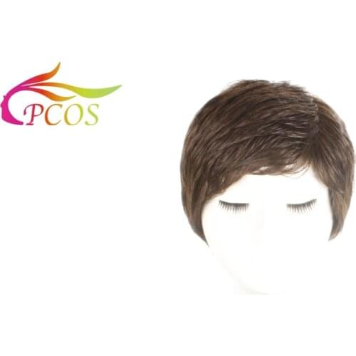 Brown Pixie Cut Ombre Womens Wig Natural Short Straight Synthetic Hair Female Haircut wigs for sexy women
