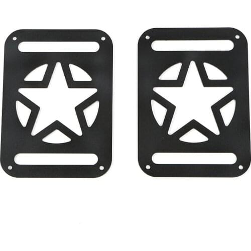 1pair Aluminium Tail light Rear Protector Guards Cover Frame Decoration for Wrangler JK 2007-2016 Pentagram Star Car-Styling