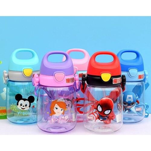 1pcs Now Disney Mickey Minnie Baby Feeding cup Lovely Sofia princess water bottle for children kids Outdoor Travel Drinkware