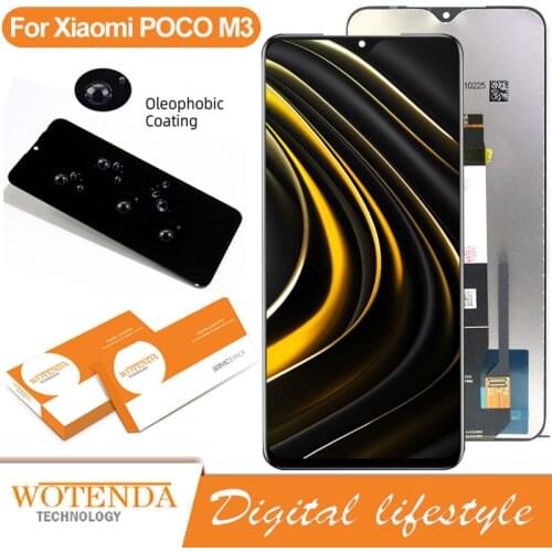 100% Original 6.53" IPS Display with frame for XiaoMi POCO M3 M2010J19CG LCD Touch Screen Digitizer Assembly Repair Parts