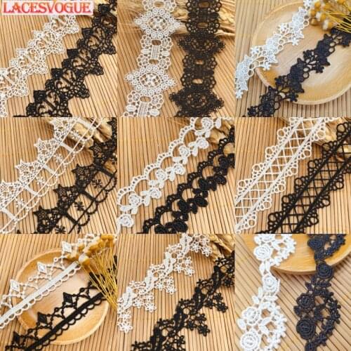 14yards 1-5cm Embroidery lace ribbon Necklace material DIY patchwork Dress edge Garment needlework sewing accessories 371