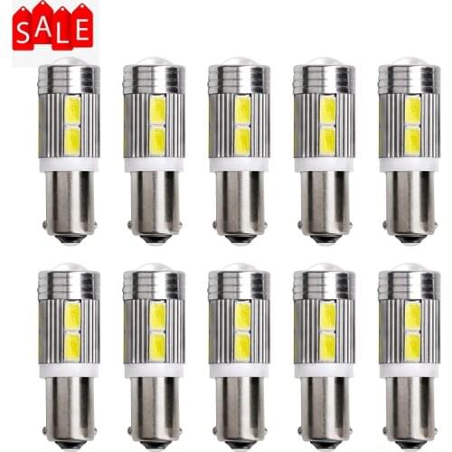 2/10pcs BA9S T4W LED Car Light Bulb T2W T3W H5W Car Interior For LED License Plate Light 5630*10 SMD 12V Auto Tail Diode Lamps