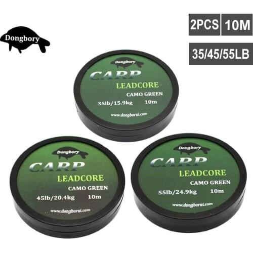 2PCS Quick Sinking Carp Fishing Line Lead Core Carp Fishing Leadcore Hooklink Carp Rig Wire Fishing Hook Link Crochet Braids 10M
