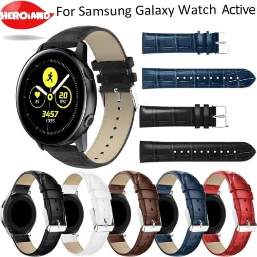 22mm watchband strap for Samsung Galaxy Watch Active 46mm strapband smart Bracelet leather band Wrist Replacement Crocodile Belt