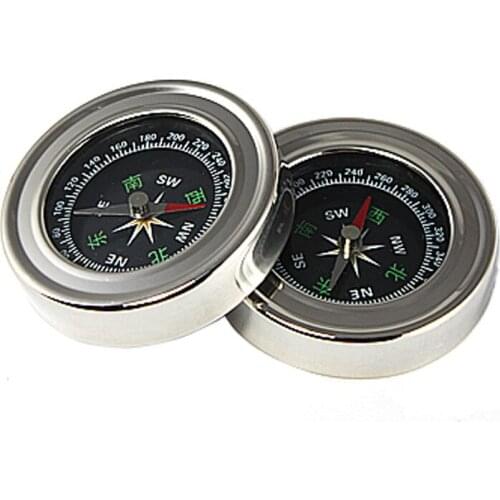 Car compass 60mm metal stainless steel compass Outdoor mountaineering Map refers to the north needle