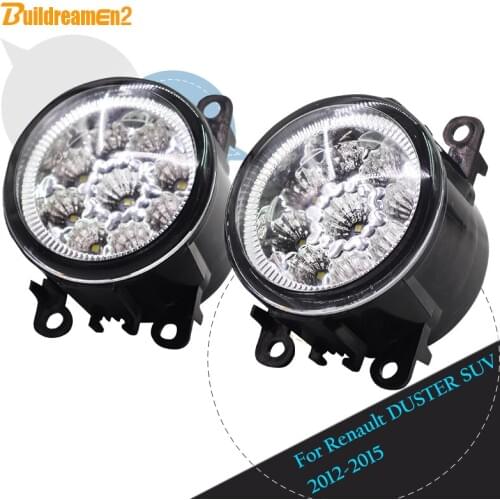 Buildreamen2 For Renault Duster SUV 2012-2015 2 Pieces H8 H11 Car LED Fog Light Daytime Running Light White Blue Yellow 12V DC
