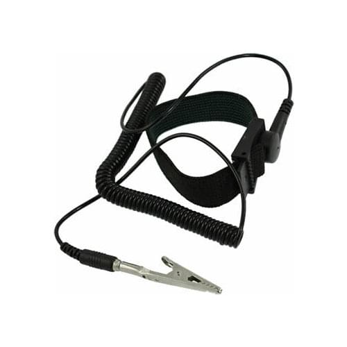 Black Anti Static ESD Discharge Wrist Strap Band w Alligator Clip