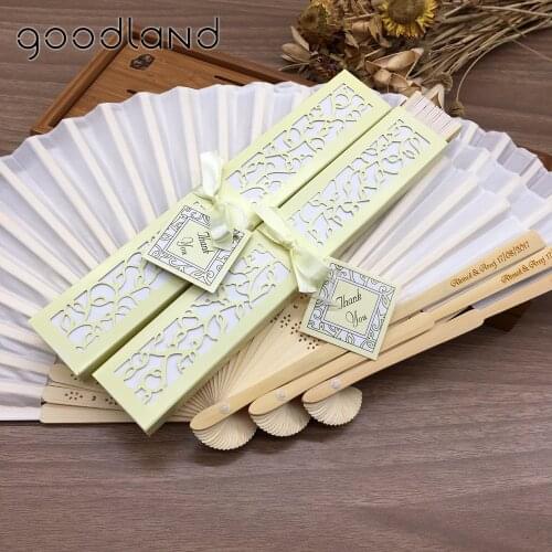 Hot Sale Free Shipping 10pcs/lot Personalized /Customized Printing Text 21cm Bamboo Spun Silk Hand Fan Wedding Invitation
