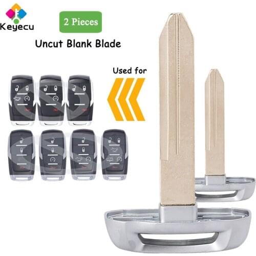 KEYECU 2 Pieces Smart Remote Car Key Uncut Insert Emergency Blank Blade - FOB for Dodge RAM 1500 Limited LongHorn 2019 2020