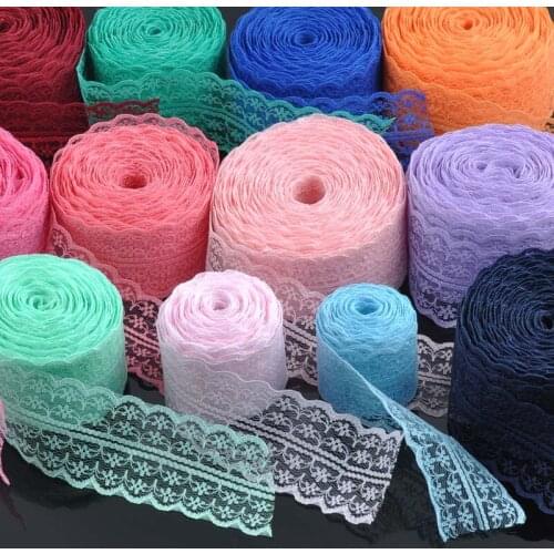 40mm width Inelastic Embroidered Lace Fabric Trim Ribbon Tape Garment Accessories for wedding decoration 10yard/lot DIY CP0335