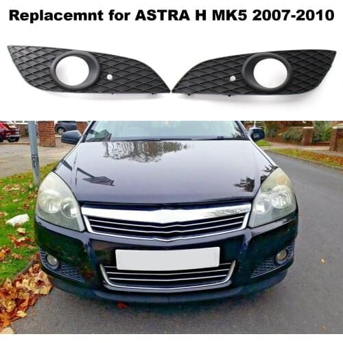 Left and Right Front Bumper Lower Grille Trim Fog Lamp Cover Frame Hole Pair Set Replacemnt for ASTRA H MK5 2007-2010