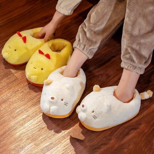 Stuffed Animal Woman Shoes Plush Corner Creatures Toys for Girl Winter Slippers Japanese Anime Sumikko Gurashi Cartoon Soft Doll
