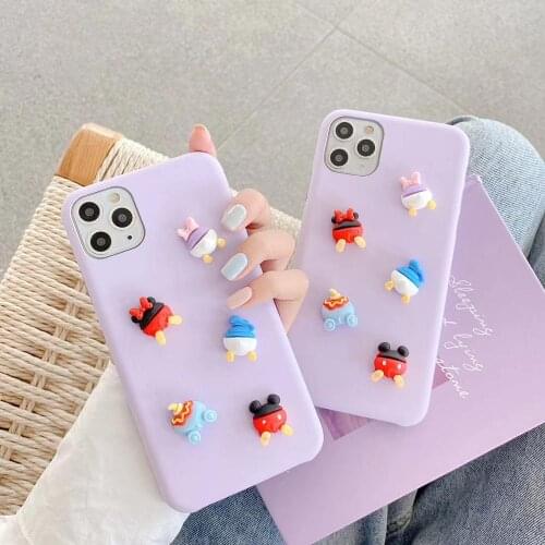New 3D cute Mouse duck Back view soft silicon phone case for apple iphone 7 8 Plus X XS XR MAX 11 Pro 12 MiNi Cartoon back cover