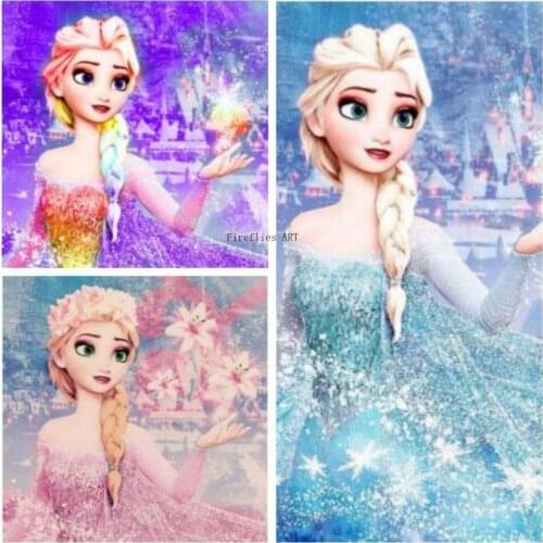 DIY 5D Square&round Disney Princess Elsa Diamond Painting Cross Stitch Kits Diamonds Embroidery Full Drill Mosaic Home Decor