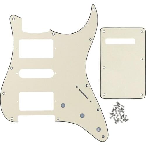 NEW Set of HSH Guitar Pickguard Pick Guard Back Plate & Screws for Strat Guitar Parts Cream 3Ply