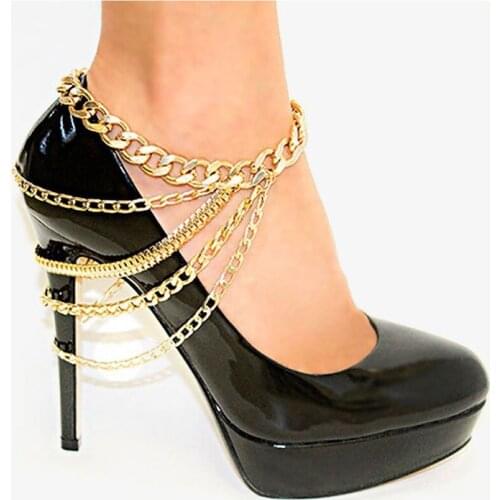 New Fashion Multi-layer Chain High Heel Shoe Simple Foot Ankle Beach Foot Jewelry Hot For Women Girls Anklet Gift 2021