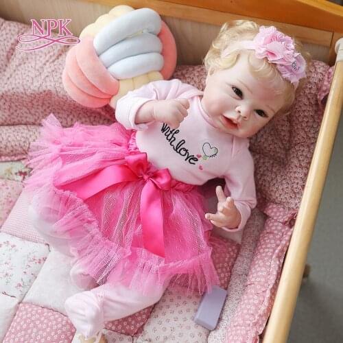 NPK 55CM lifelike soft body 100% handmade detailed painting collectibles art doll reborn baby Flexible limbs
