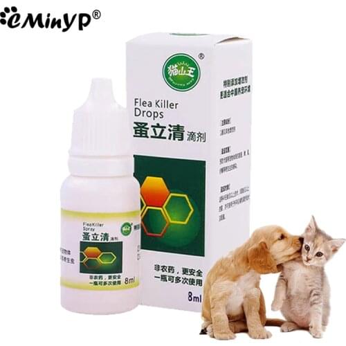 Pet Dog Flea Killer Vitro Drops Long-Lasting Control Repel Fleas Ticks Lice Insect Remover For Cats Dogs 8ML