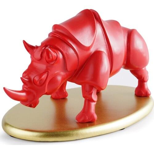 Four Color Rhinoceros Resin Ornaments, Bedroom Study Decoration Crafts, Creative Landscape, Boss Office Desktop Gifts