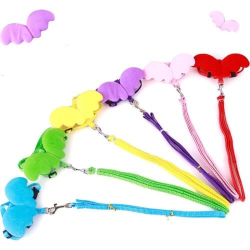 Cute Small Dog Cat Strap Angel Wing Set Adjustable Dog With Nylon Belt Angel Wing Collar Puppy Leads Cat Harness Pet Accessories