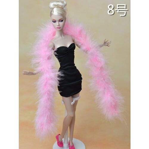 Imitation Feather/fur shawl white black pink blue red yellow purple shawl for 1:6 BB Fr doll BBI00325