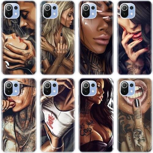 Sexy Sleeve Tattoo Girl Silicone Case for Xiaomi Mi POCO X3 NFC M3 F3 11X 11i 11 Ultra Note 10 S 10i 10T Pro 11 Lite Soft Cover