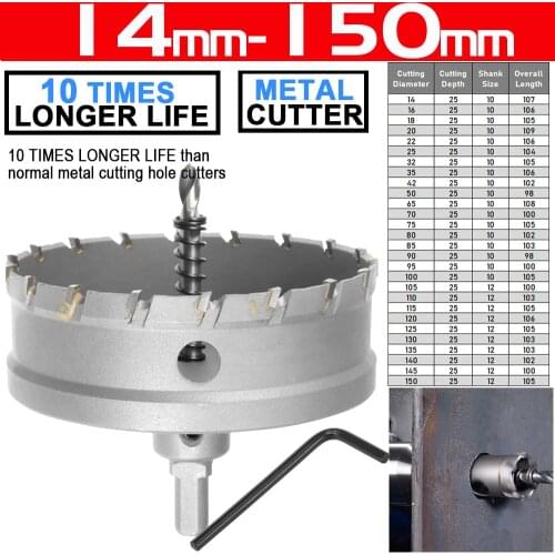 TCT Hole Saw Hole Drill Metal Cutter For Stainless Steel HSS Metal Wood Alloy Cutting TCT Diamond Drill Carbide 14-65mm D30