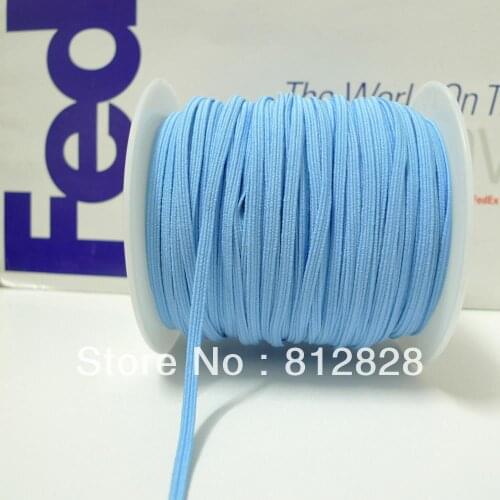 50 Meters 1/8" 3mm #17 Sky Blue Color Skinny Elastic Bands