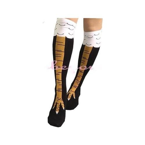 Funny 3D Chicken Feet High Socks Cartoon Animals Print Creative Womens Mens Novelty Socks