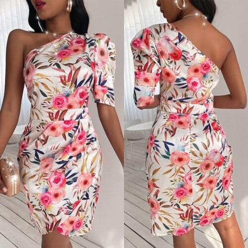 2021 summer new womens sexy printed strapless hip dress