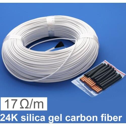 100m low cost 24K 17ohm carbon fiber heating cable floor heating cable non-toxic and tasteless high-quality heating cable