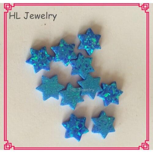 100PCS/Lot Wholesale Price OP05 Pacific Blue Opal David Star 12MM David Star Synthetic Opal Stone