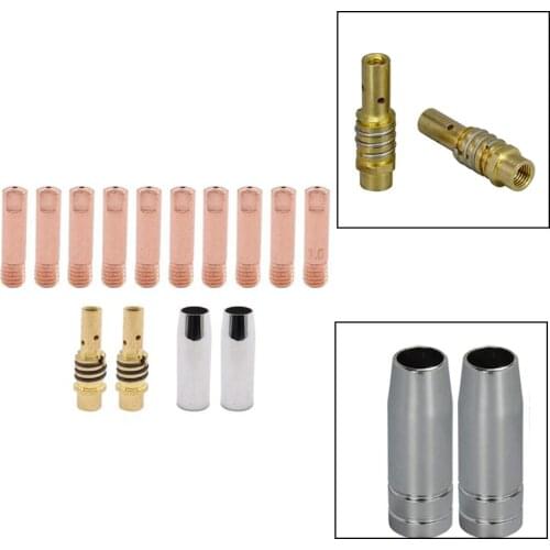 14Pcs 15AK Welding Torch Consumables MIG Torch Gas Nozzle Tip Holder of 15AK MIG Welding Torch