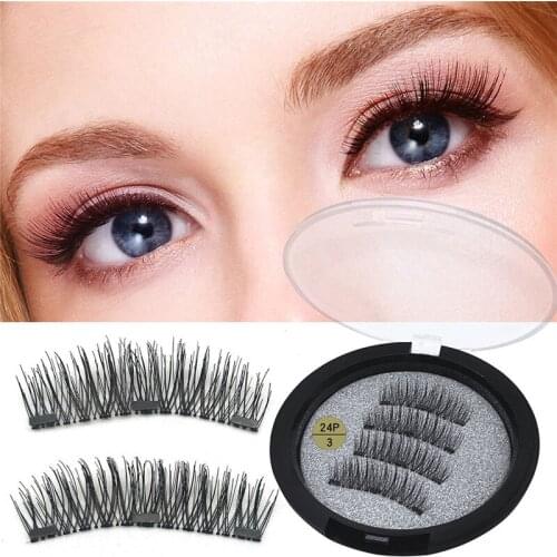 2 pairs of 3 handmade magnet eyelashes natural magnetic eyelashes mink eyelashes eyelash tools natural eyelashes makeup