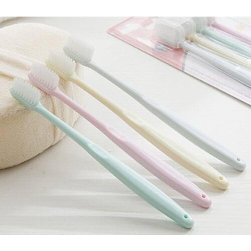 4pcs/set Charcoal Wheat Stalk Handle Oral Care Nano-antibacterial Toothbrush Soft Bamboo Portable Travel Toothbrush New
